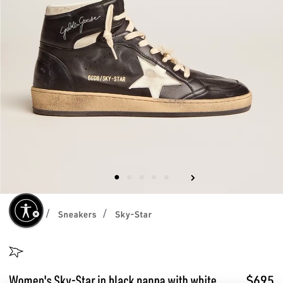 Golden Goose Black and White Star Sneakers - Picture 1 of 6